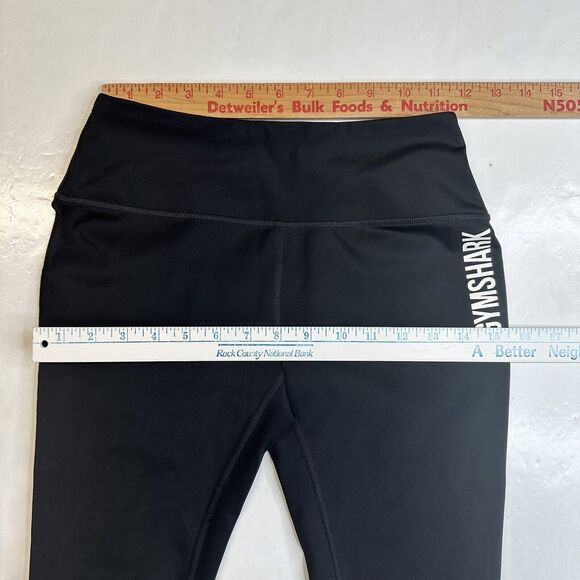 Gymshark Legging Small Black Cropped Mesh Womens Training Workout Pocket EUC - Picture 11 of 13
